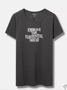 Torrid Classic Fit Grey EMBRACE THE EXISTENTIAL DREAD Graphic Tee 2X 18 20